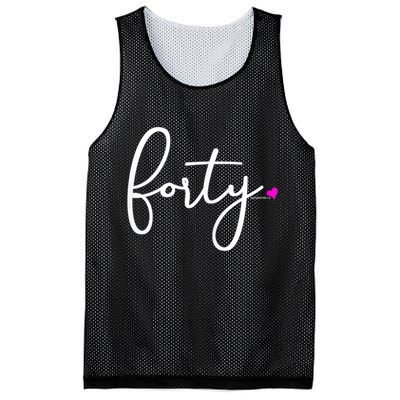 Wom.e.ns 40th Birthday Gift Ideas for Her Wom.e.n  Party Forty Mesh Reversible Basketball Jersey Tank