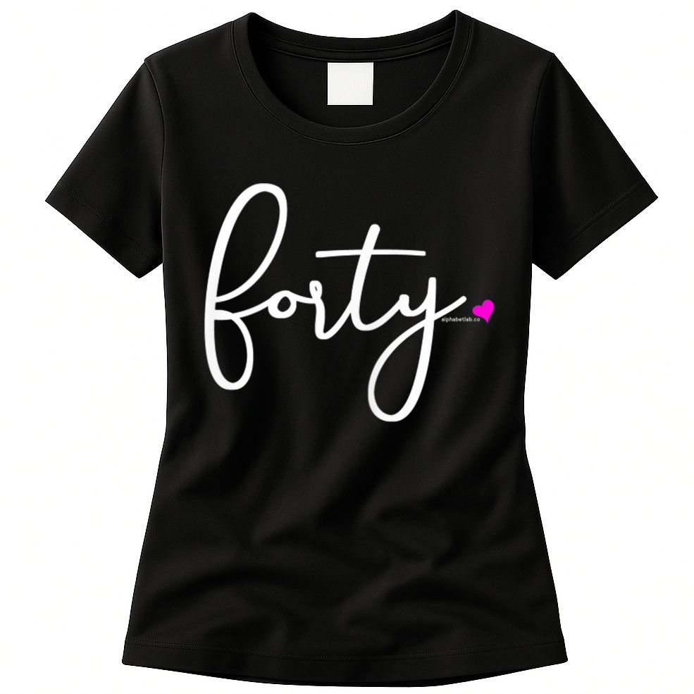 Wom.e.ns 40th Birthday Gift Ideas for Her Wom.e.n  Party Forty Womens T-Shirt