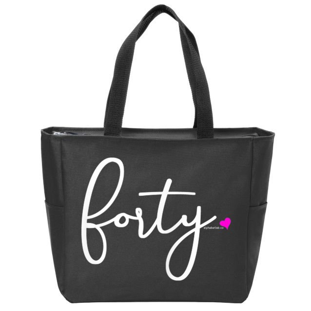 Wom.e.ns 40th Birthday Gift Ideas for Her Wom.e.n  Party Forty Zip Tote Bag