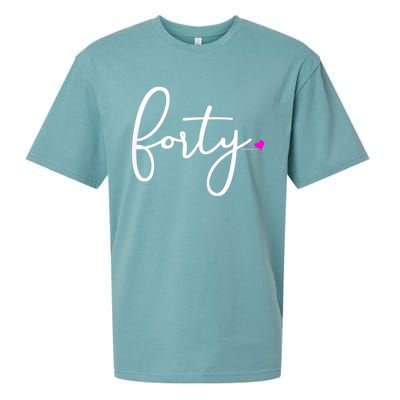 Wom.e.ns 40th Birthday Gift Ideas for Her Wom.e.n  Party Forty Sueded Cloud Jersey T-Shirt