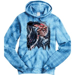 Wolf 4th Of July American Flag Tie Dye Hoodie