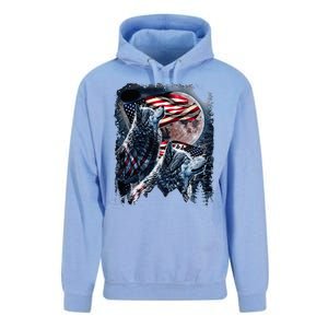 Wolf 4th Of July American Flag Unisex Surf Hoodie