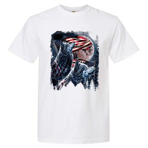 Wolf 4th Of July American Flag Garment-Dyed Heavyweight T-Shirt