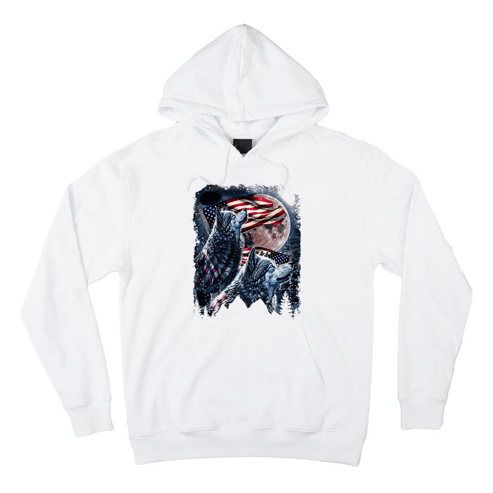 Wolf 4th Of July American Flag Hoodie