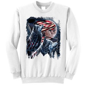 Wolf 4th Of July American Flag Sweatshirt