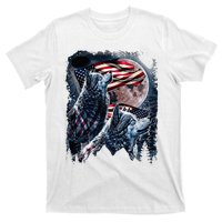 Wolf 4th Of July American Flag T-Shirt