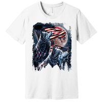 Wolf 4th Of July American Flag Premium T-Shirt