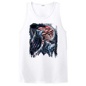 Wolf 4th Of July American Flag PosiCharge Competitor Tank