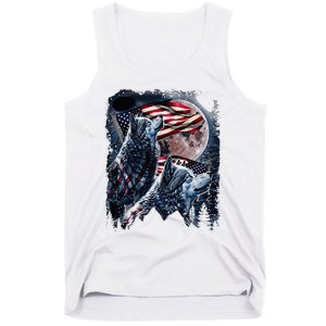 Wolf 4th Of July American Flag Tank Top