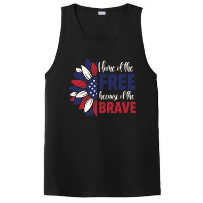 Wo 4th Of July Home Of The Free Because Of The Brave Usa Gift PosiCharge Competitor Tank