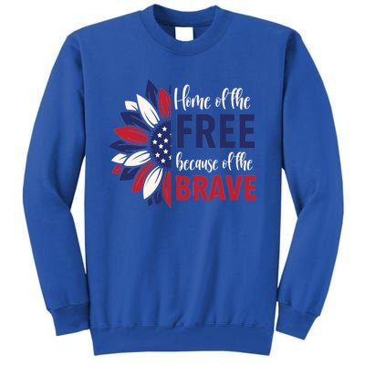 Wo 4th Of July Home Of The Free Because Of The Brave Usa Gift Tall Sweatshirt