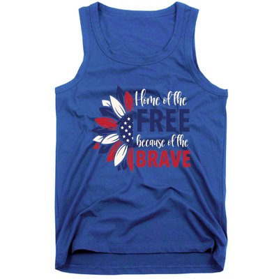 Wo 4th Of July Home Of The Free Because Of The Brave Usa Gift Tank Top