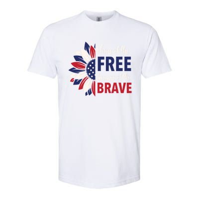 Wo 4th Of July Home Of The Free Because Of The Brave Usa Gift Softstyle CVC T-Shirt