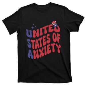 Women 4th Of July United States Of Anxiety Sarcastic USA Men Gift T-Shirt