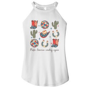 Western 4th Of July Make American Cowboy Again Gift Women's Perfect Tri Rocker Tank