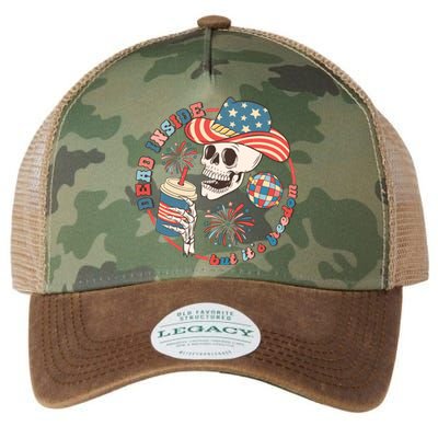 Western 4th Of July Funny Dead Inside But Its Freedom Gift Legacy Tie Dye Trucker Hat