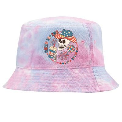 Western 4th Of July Funny Dead Inside But Its Freedom Gift Tie-Dyed Bucket Hat