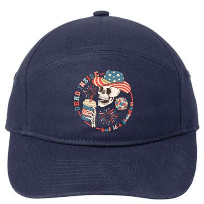 Western 4th Of July Funny Dead Inside But Its Freedom Gift 7-Panel Snapback Hat