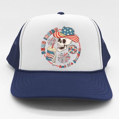 Western 4th Of July Funny Dead Inside But Its Freedom Gift Trucker Hat