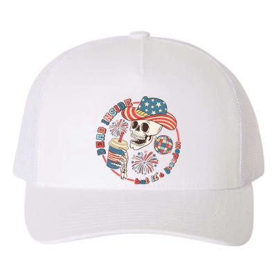 Western 4th Of July Funny Dead Inside But Its Freedom Gift Yupoong Adult 5-Panel Trucker Hat