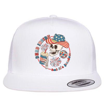 Western 4th Of July Funny Dead Inside But Its Freedom Gift Flat Bill Trucker Hat