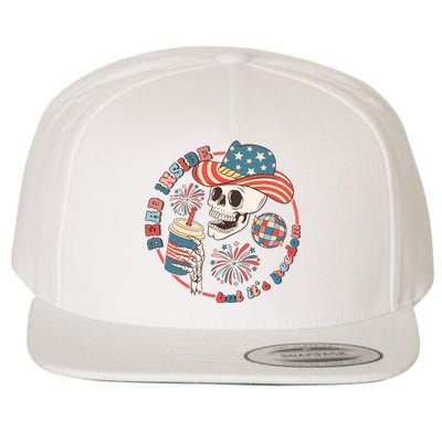 Western 4th Of July Funny Dead Inside But Its Freedom Gift Wool Snapback Cap