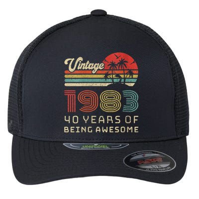 Wo 40 Year Old Birthday Vintage 1983 40th Birthday Flexfit Unipanel Trucker Cap