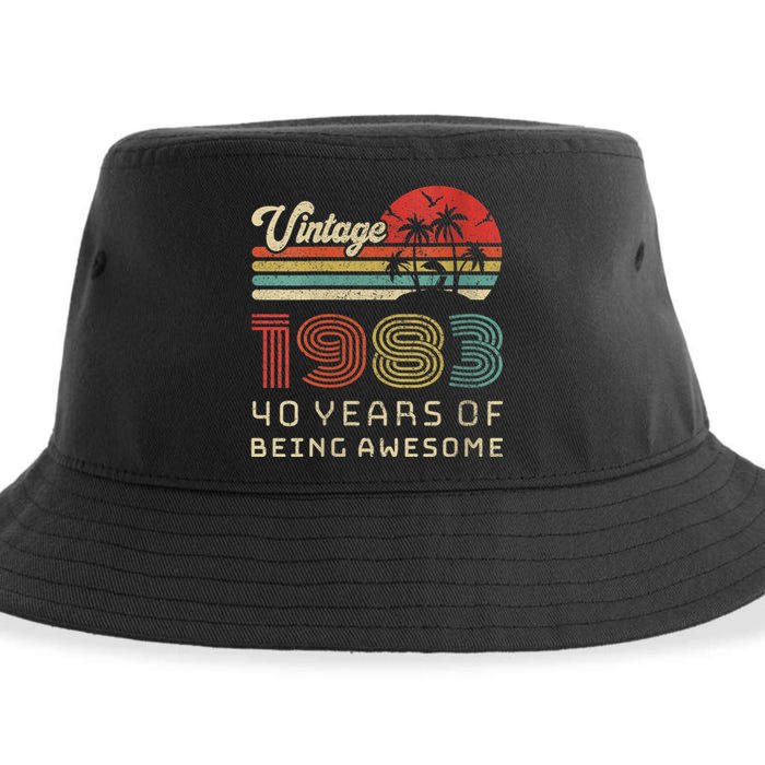 Wo 40 Year Old Birthday Vintage 1983 40th Birthday Sustainable Bucket Hat