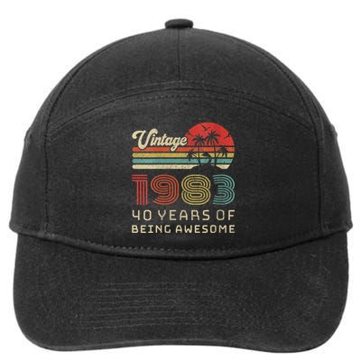 Wo 40 Year Old Birthday Vintage 1983 40th Birthday 7-Panel Snapback Hat