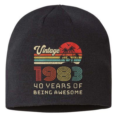 Wo 40 Year Old Birthday Vintage 1983 40th Birthday Sustainable Beanie