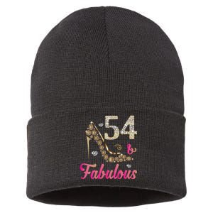 Womens 54 And Fabulous Funny 54th Birthday Cute Gift Beautiful Fun Sustainable Knit Beanie