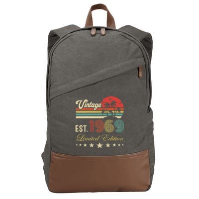 Wo 54th birthday born 1969 vintage limited edition 54 birthday V-Neck Cotton Canvas Backpack