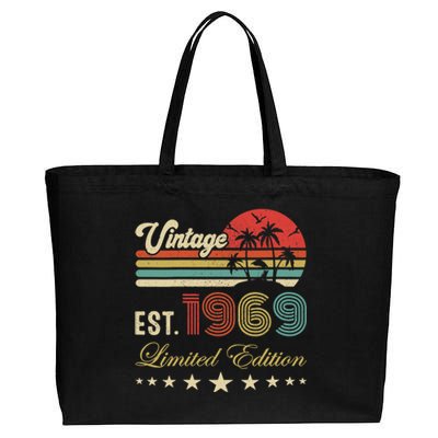 Wo 54th birthday born 1969 vintage limited edition 54 birthday V-Neck Cotton Canvas Jumbo Tote