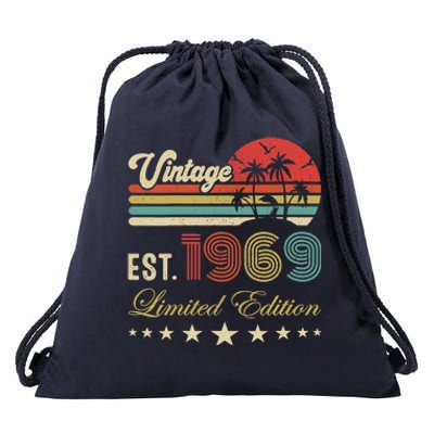 Wo 54th birthday born 1969 vintage limited edition 54 birthday V-Neck Drawstring Bag