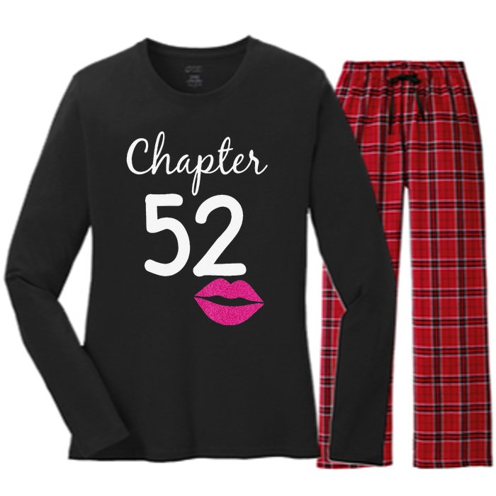 Womens 52nd Birthday Gift For Her Chapter 52 Years Old 52nd Bday Women's Long Sleeve Flannel Pajama Set 