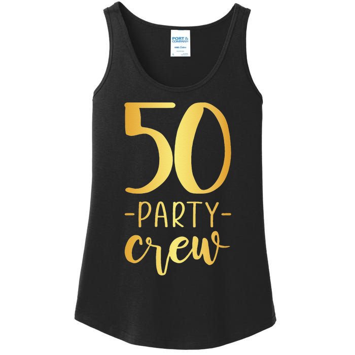 Womens 50 Party Crew 50th Birthday Group Friends Ladies Essential Tank