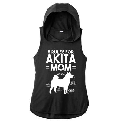 Womens 5 Rules For Akita Mom American Akita Inu VNeck Ladies PosiCharge Tri-Blend Wicking Draft Hoodie Tank