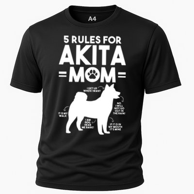 Womens 5 Rules For Akita Mom American Akita Inu VNeck Performance Shirt