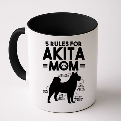 Womens 5 Rules For Akita Mom American Akita Inu VNeck Mug