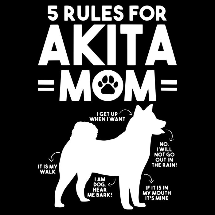 Womens 5 Rules For Akita Mom American Akita Inu VNeck 16 in Basic Backpack