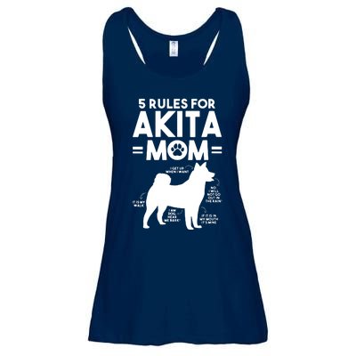 Womens 5 Rules For Akita Mom American Akita Inu VNeck Ladies Essential Flowy Tank