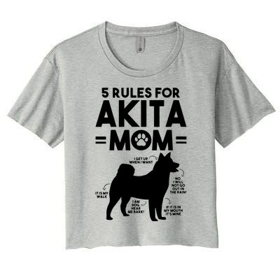 Womens 5 Rules For Akita Mom American Akita Inu VNeck Women's Crop Top Tee