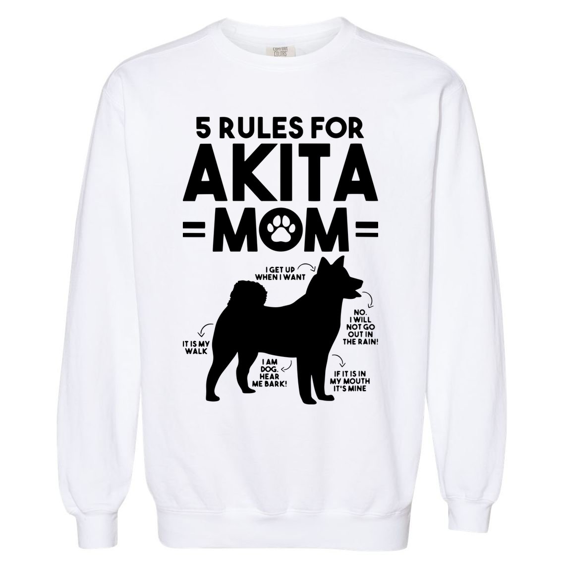 Womens 5 Rules For Akita Mom American Akita Inu VNeck Garment-Dyed Sweatshirt
