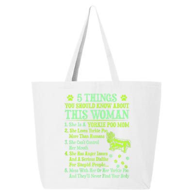 Wo 5 Things You Should Know About Yorkie Poo Mom Great Gift Funny Gift 25L Jumbo Tote