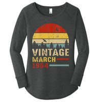 Womens 57 Years Old Retro Birthday Gift Vintage March 1964 Women's Perfect Tri Tunic Long Sleeve Shirt