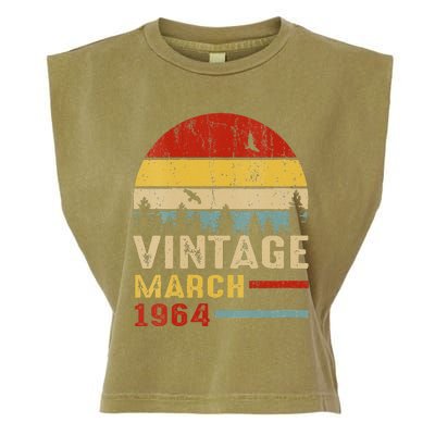 Womens 57 Years Old Retro Birthday Gift Vintage March 1964 Garment-Dyed Women's Muscle Tee