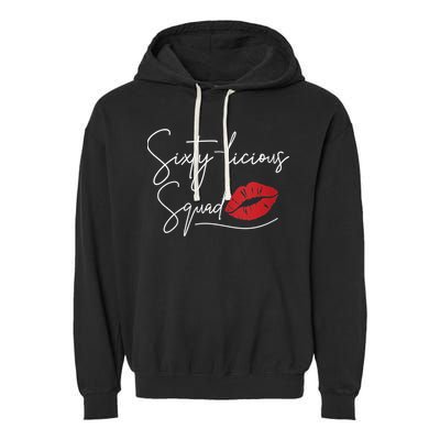 WoM.e.ns 60th Birthday, Sixty-licious Squad V-Neck Garment-Dyed Fleece Hoodie
