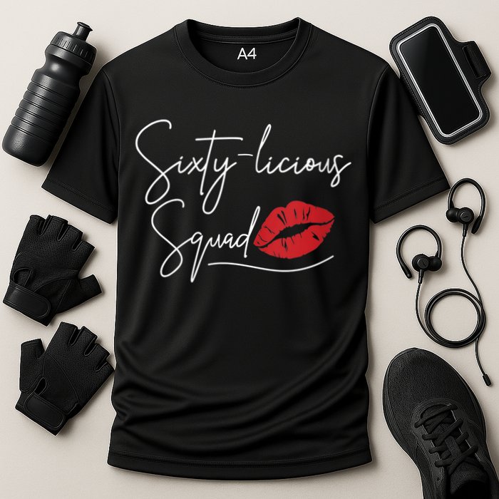 WoM.e.ns 60th Birthday, Sixty-licious Squad V-Neck Cooling Performance Crew T-Shirt