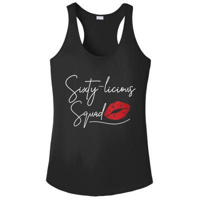 WoM.e.ns 60th Birthday, Sixty-licious Squad V-Neck Ladies PosiCharge Competitor Racerback Tank