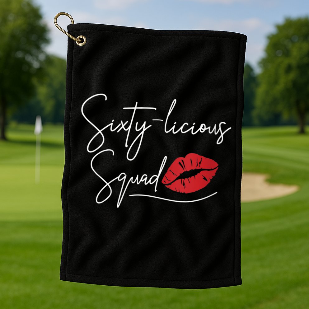 WoM.e.ns 60th Birthday, Sixty-licious Squad V-Neck Golf Towel